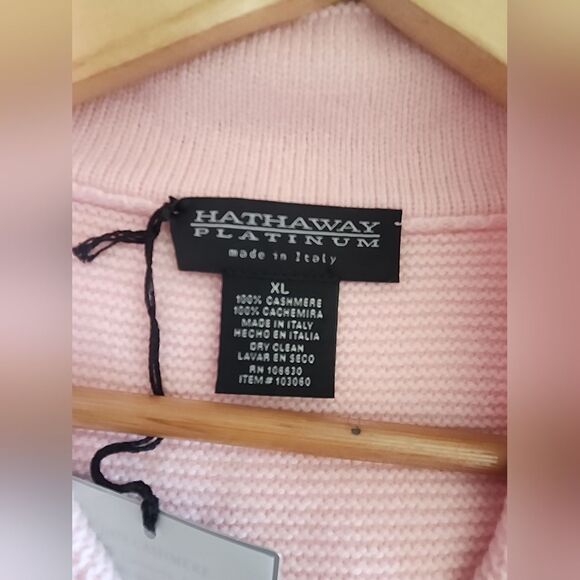 HATHAWAY PLATINUM Cashmere Cozy Pink Ribbed Cardigan Sweater - Picture 7 of 7